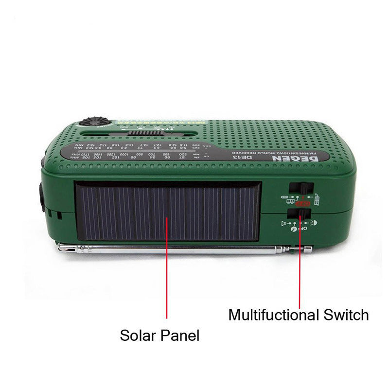 Hand-cranked Solar Rechargeable Radio Portable Emergency