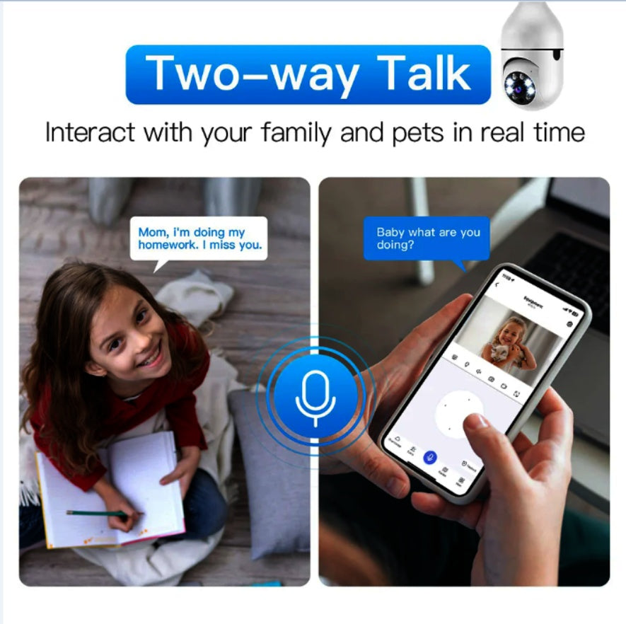 Smart Home Security PTZ Camera Wireless Lights 360 Degree Night Vision Surveillance Remote View CCTV Security WIFI Light Bulb Camera