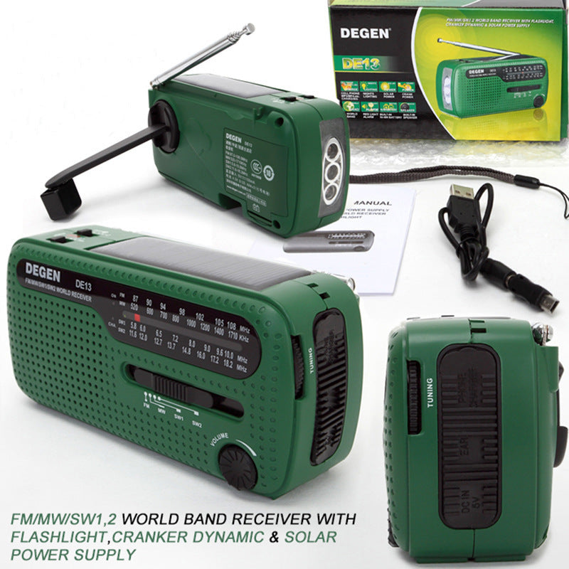 Hand-cranked Solar Rechargeable Radio Portable Emergency